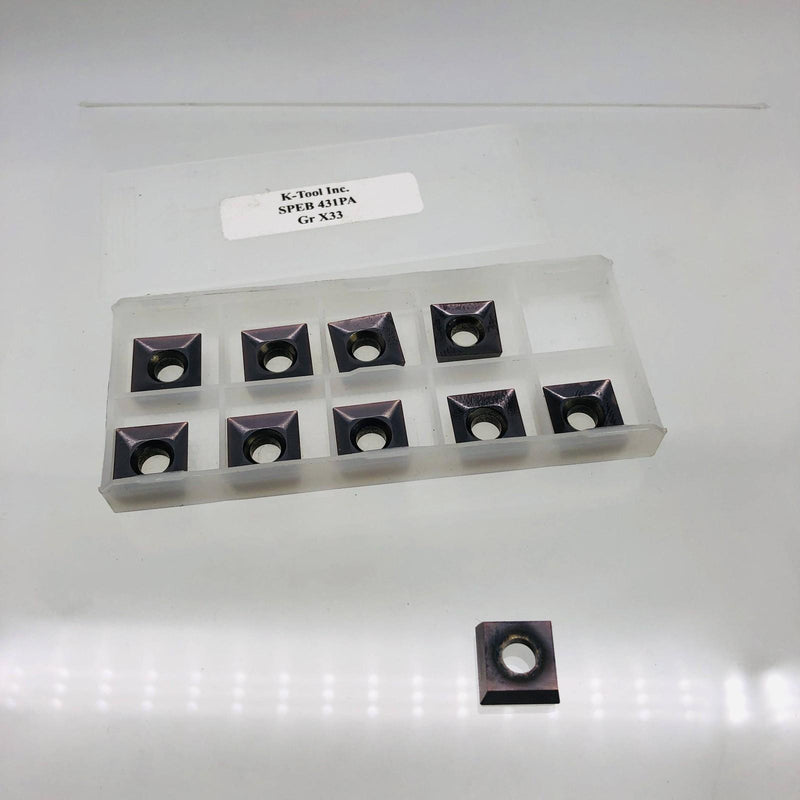 K-Tool SPEB-431PAX33 Carbide Insert .500 I.C. Square .187 thick 10pk 1