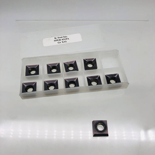 K-Tool SPEB-431PAX33 Carbide Insert .500 I.C. Square .187 thick 10pk 1