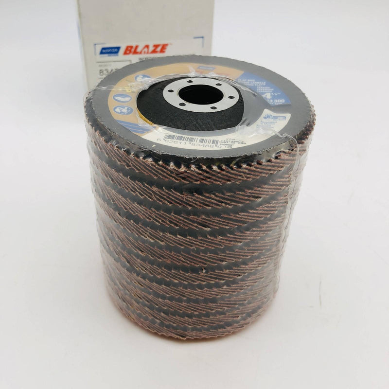 Norton 83488 Flap Disc Resin Fiber 4-1/2x7/8 Type 29 Blaze R980P 60 Grit 10/Box 3