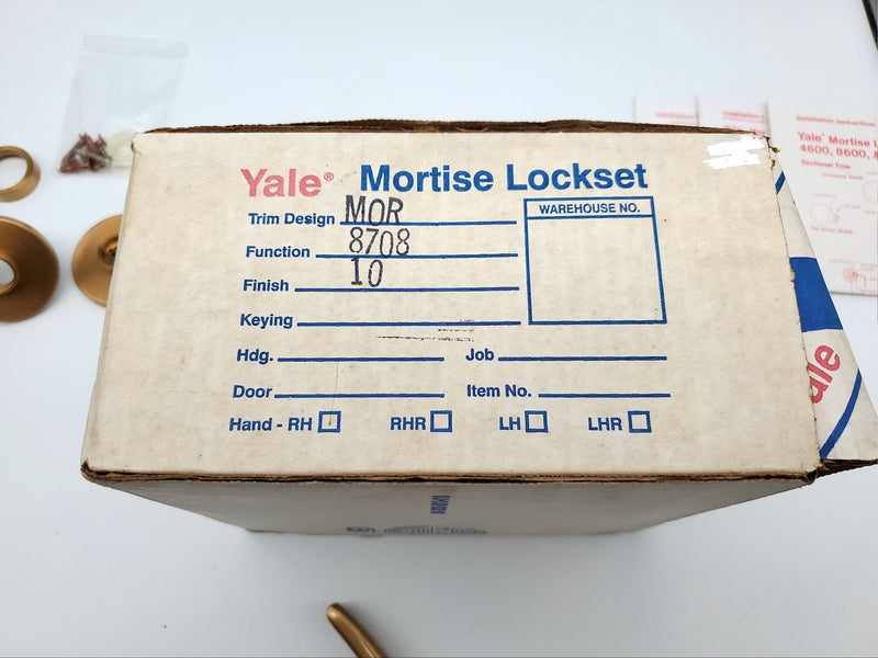 Yale 8708 Mortise Lockset Classroom Function RH Satin Bronze MOR Trim 2-3/4" BS