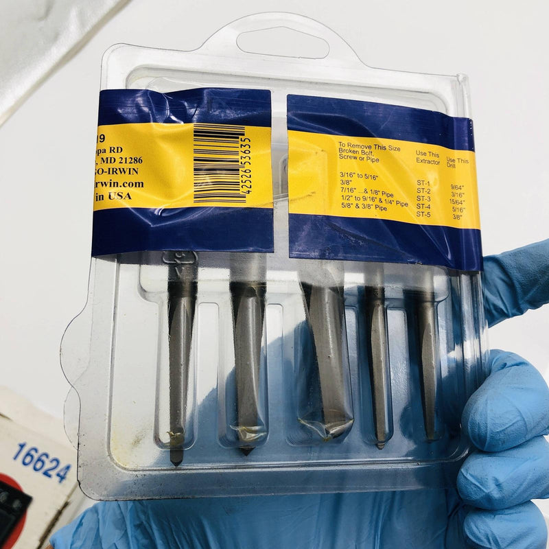 Irwin Hanson 53635 Straight Flute Screw Extractor Set Sizes ST-1 Through ST-5 4