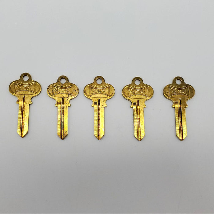 5x Segalock No 9 Key Blanks New England Lock & Hardware Brass Vintage USA Made 3