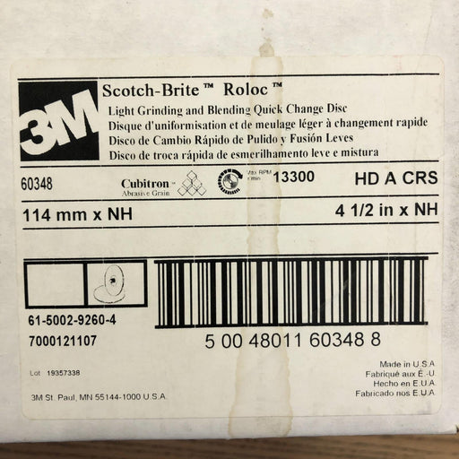 3M Scotch Brite Roloc 60348 Sanding Disc Quick Chnge 4-1/2 x NH Lt Grinding 10pk 2
