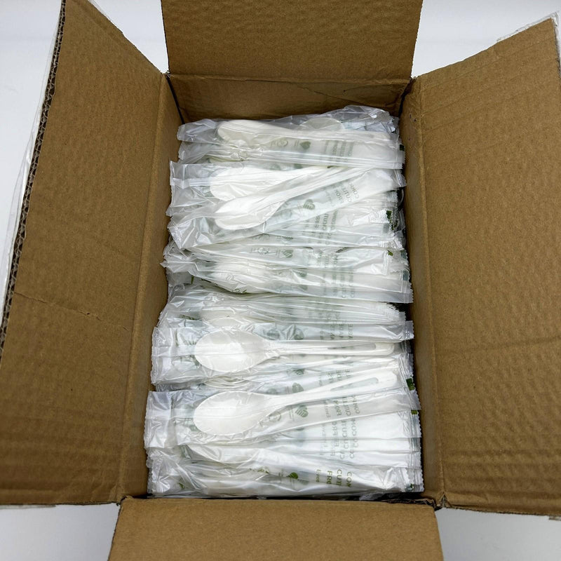 World Centric SP-PS-I Compostable Spoons TPLA 6" Individually Wrapped Pk of 750 7