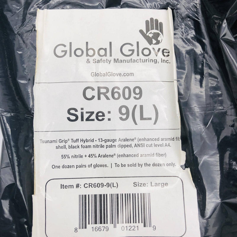 Global Glove CR609-LG Work Glove Sz 9/Large Tsunami Grip Tuff Hybrid 12 Pairs 3