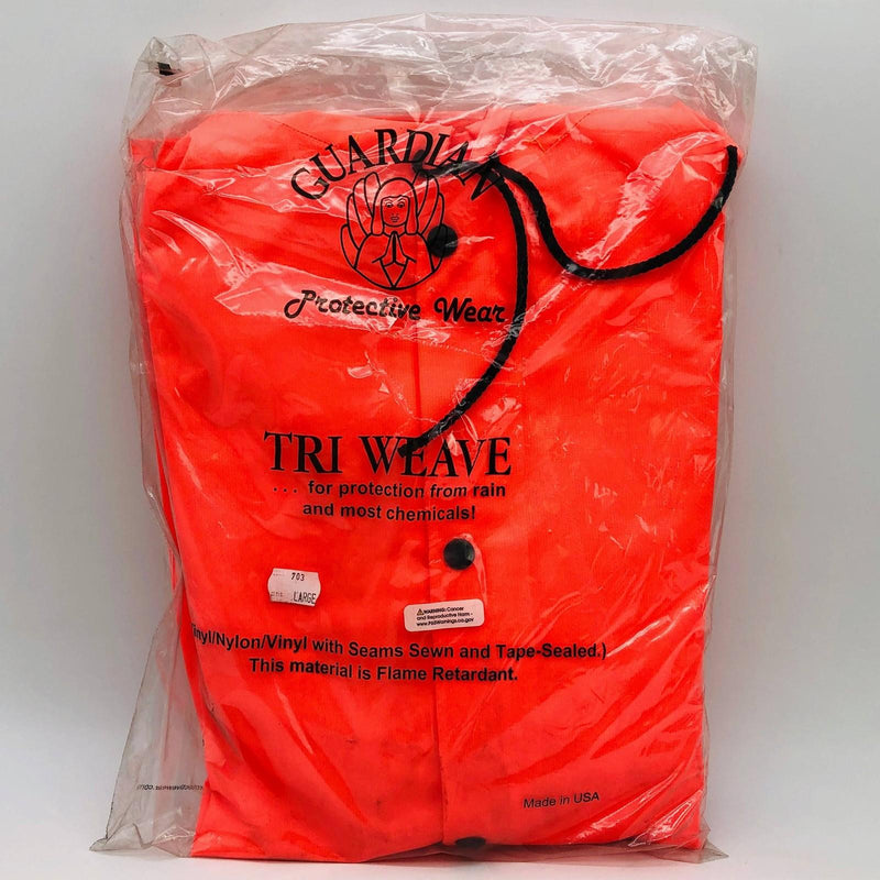 1x Guardian 703ORL-CUFF Rain Jacket Sz Large Hooded Tri-Weave Flame Retardant 1