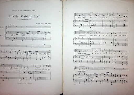 1889 Alleluia Christ Is Risen Sheet Music Large Easter Song Harry R Shelley 2
