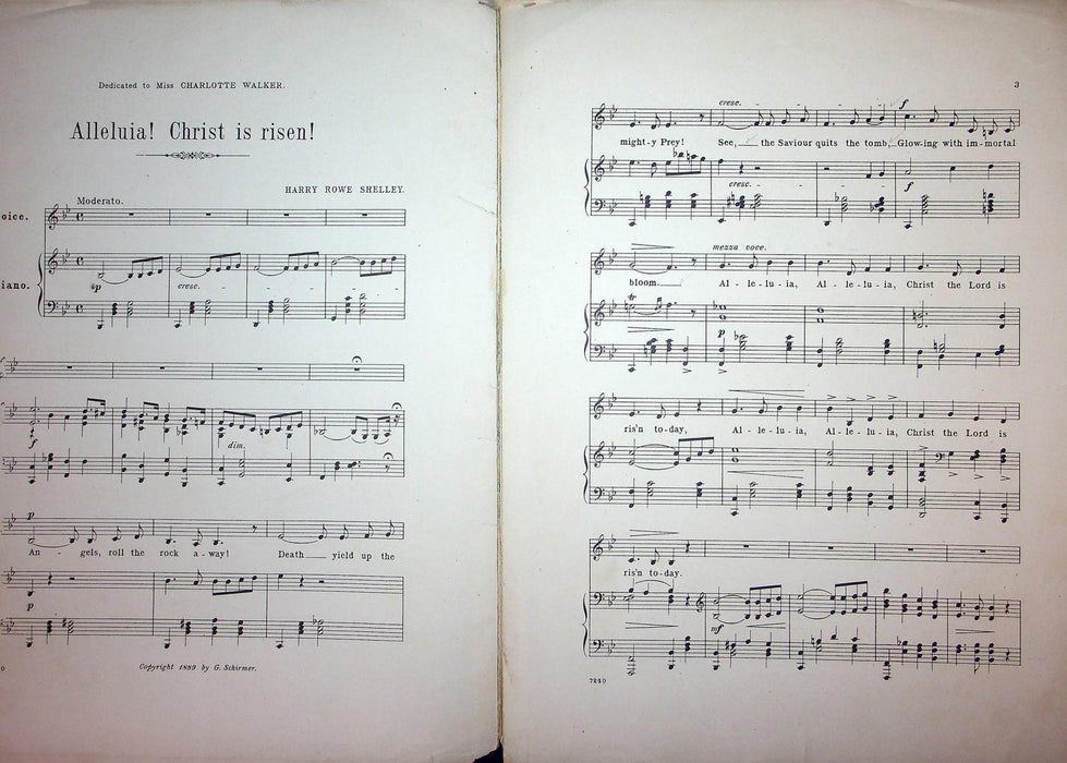 1889 Alleluia Christ Is Risen Sheet Music Large Easter Song Harry R Shelley 2