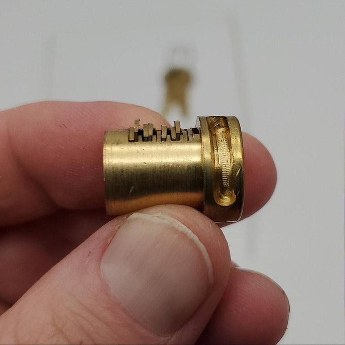 American Lock BTC-1 Padlock Cylinder Brass Finish 5 Blade Tumber Keyed Different 6