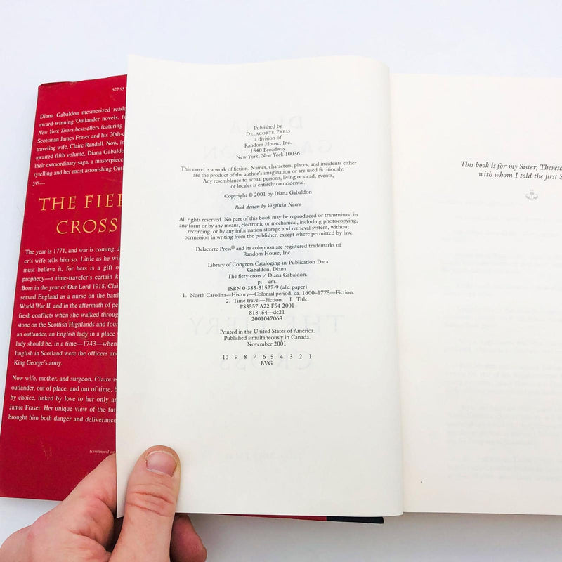 The Fiery Cross Diana Gabaldon Hardcover 2001 1st Edition/Print Outlander Series 9