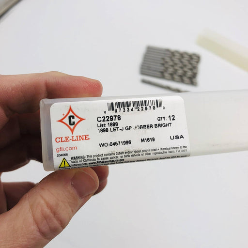 12x Cle-Line C22978 Jobber Drill Bit 1898 Spiral 2 Flutes HSS Bright 4.125 OAL 2