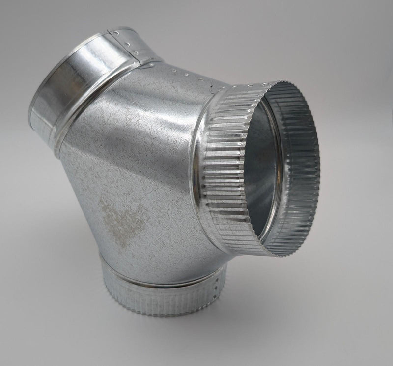 Fantech 6" Y Adapter Duct 6" x 6" x 6" Galvanized Sheet Metal FY 6 1
