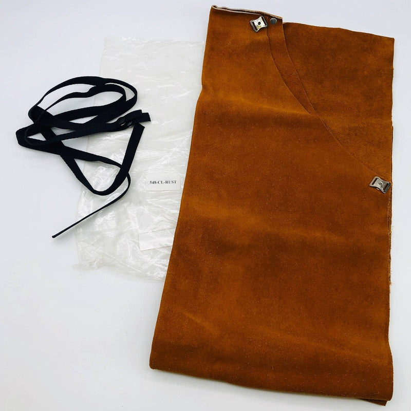Chicago 548-CL Bib Apron 24in W x 48in H Split Leather Pocket Straps Rust Color 1