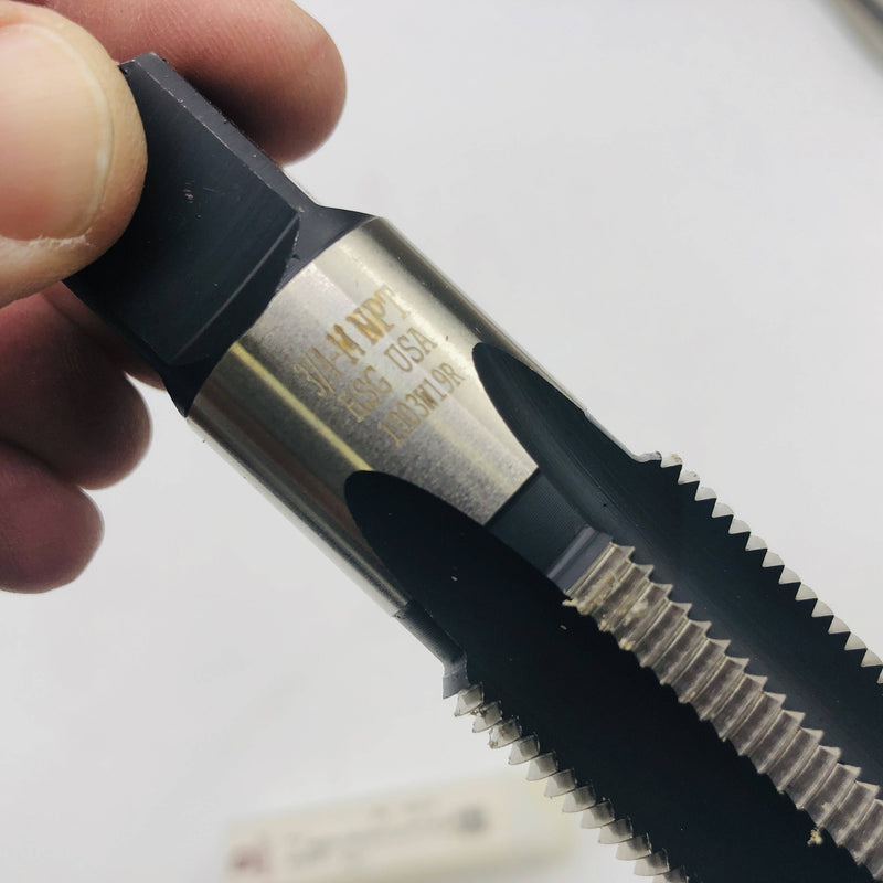 Drillco 290A148 Pipe Tap 2900 3/4-14 Taper Pipe NPT HSS Bright and Black Finish 4