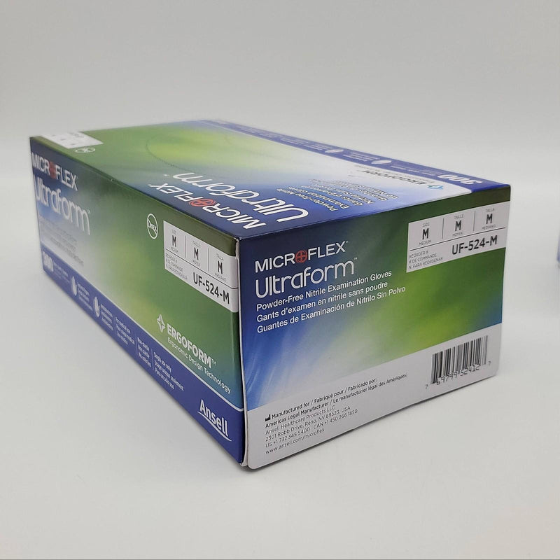 Box of 300 Microflex Ultraform Nitrile Exam Gloves Medium Powder Free UF-524-M 3