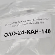 2x Ilco 178SB Bit Keys 0.69" Bit Width 0.20" Thick 0.54" Height Malleable Iron 5