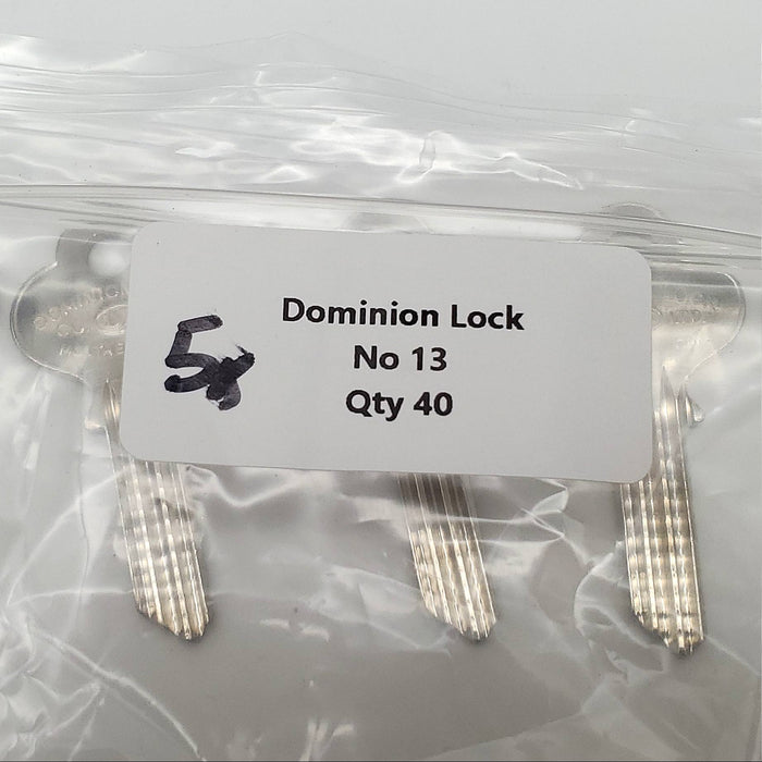 5x Dominion Lock No 13 Key Blanks Nickel Plated Montreal CA 4