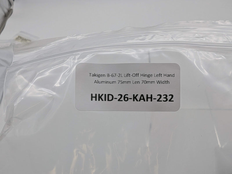 Takigen B-67-2L Lift-Off Hinge Left Hand Aluminum 75mm Len 70mm Width