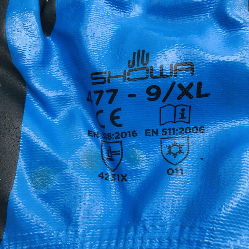 Showa 477 Work Glove Size 9/XL Insulated Dual Nitrile Foam Grip Coated 6 Pairs 3