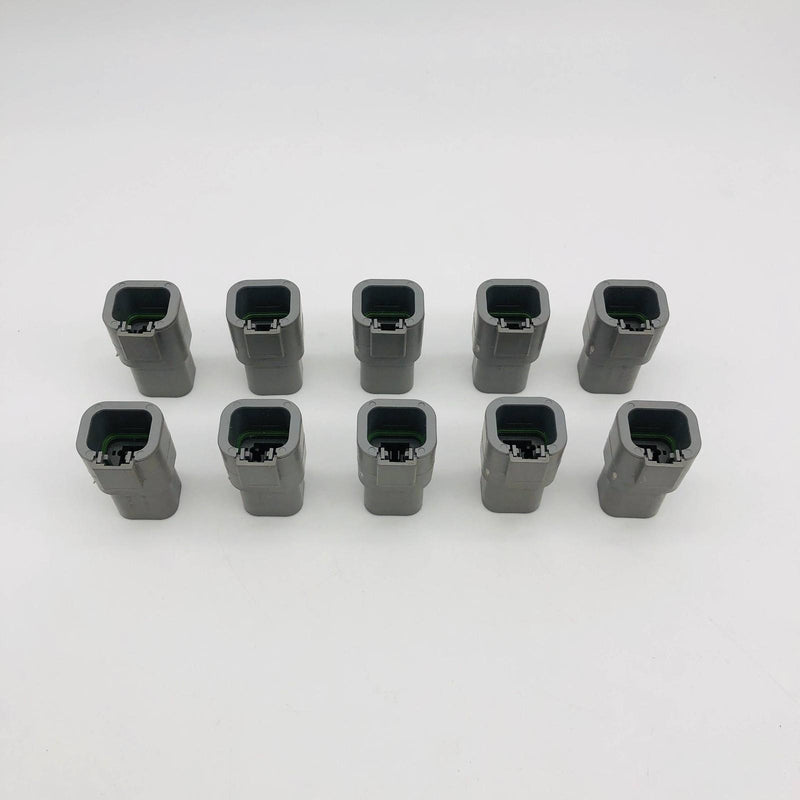 TE Connectivity DTP04-4P Receptacle Connector 4 Pin Grey Wire to Wire Pack of 10 9