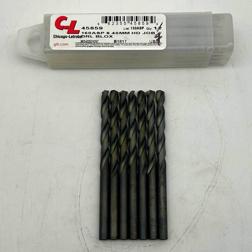 Chicago-Latrobe 45859 Jobber Length Drill Bit 150ASP 6.40mm Black Oxide 7pk 1
