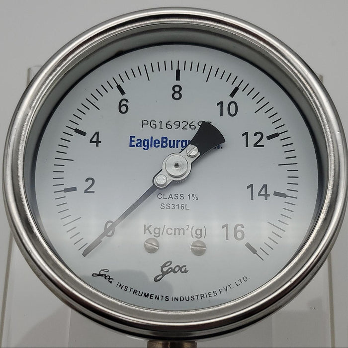 GOA BSPG-V-10 Low Pressure Gauge 0-16 kg/cm2 100mm Dial 1/2" NPT Bottom Entry 2