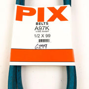Pix Belts A97K 1/2 x 99 1/2 x 99 Lawn Mower V Belt 6899 New NOS Made with Kevlar 2