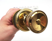 Falcon Door Knob Storeroom Lock Bright Brass 2-3/4" Backset 581 DL USA Made NOS 2