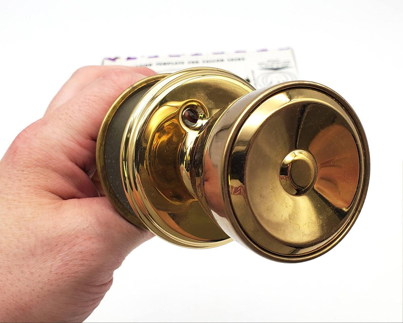 Falcon Door Knob Storeroom Lock Bright Brass 2-3/4" Backset 581 DL USA Made NOS 2