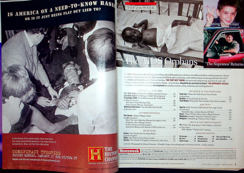 Newsweek Magazine January 17 2000 Elian Gonzalez Cuba Fidel Castro The Sopranos 3