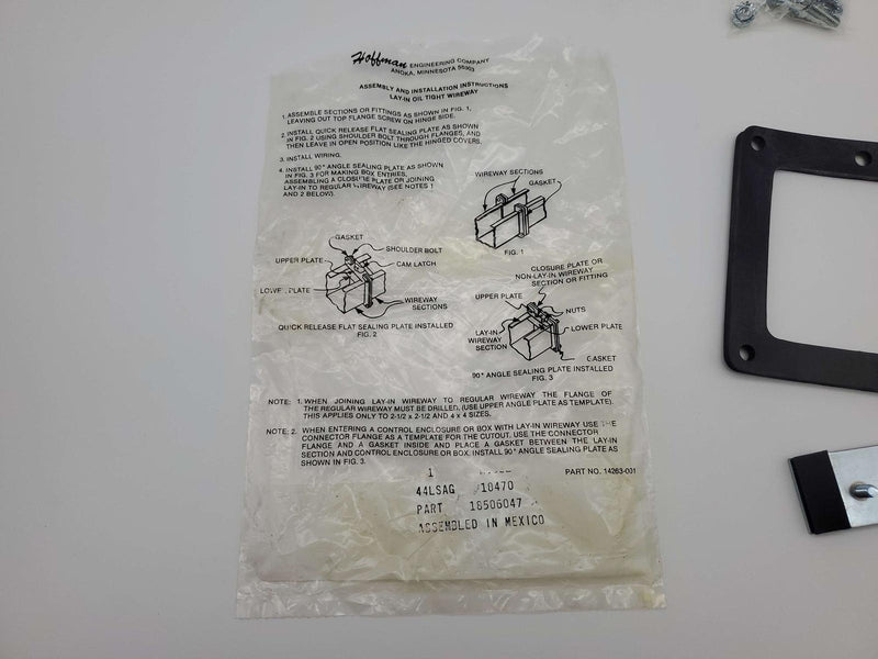 Hoffman F44LSAG Sealing Plate 90 Deg 4" x 4" Lay In Hinged Cover Gasket & Screws 7