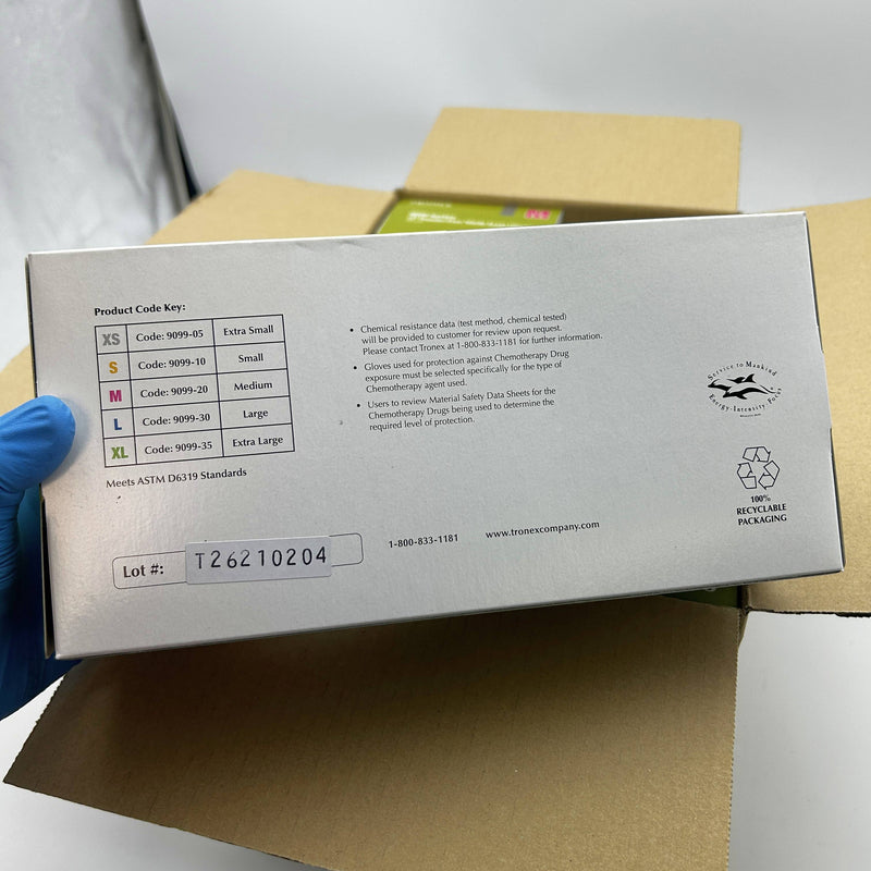 Tronex 9099-20 Disposable Gloves Medium Nitrile 12" Extended Cuff PF 1000/Case