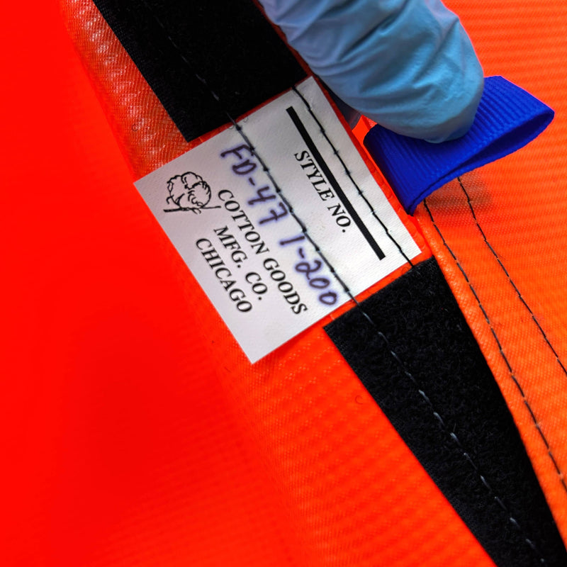Cotton Goods Manufacturing FD47-1-200 Fire Hose Cover 10oz Orange Reels Carts