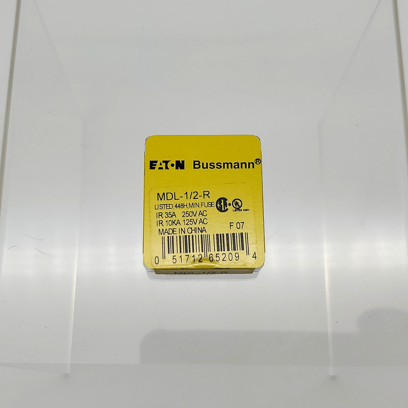 Bussmann MDL-1/2-R Fuses 0.5A 250V Time Delay Glass Pack of 5 1