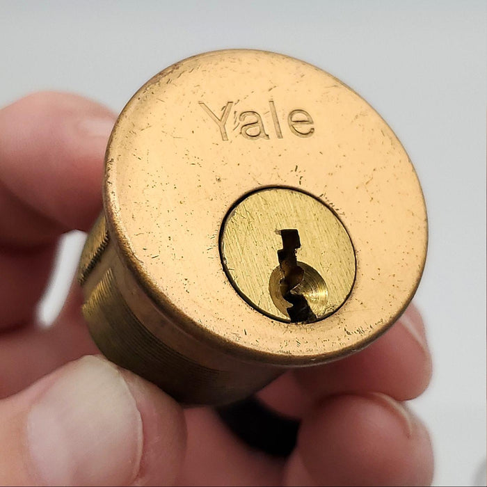 Yale Mortise Cylinder 1-1/8"L Satin Bronze 1152 US10 0 Bitted Key 3