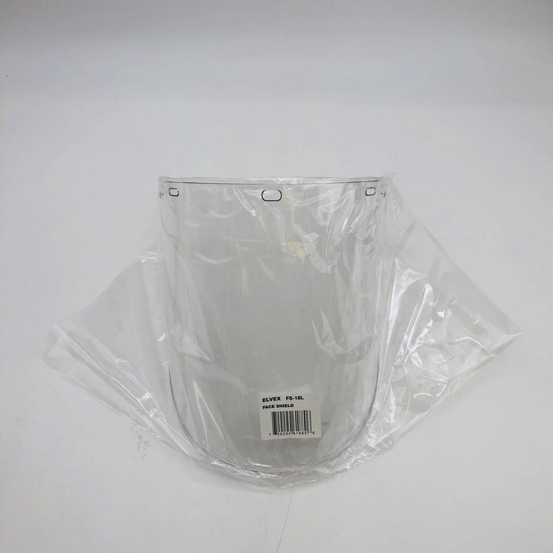 Elvex FS-18L Face Shield Molded Cyl Lexan 18.5" H .078" W 10" L Polycar WELFS18L 8