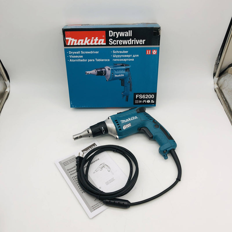 Makita FS6200 Drywall Screwdriver Screw Gun 6000 RPM Corded 1/4in Chuck Hex 6A 10