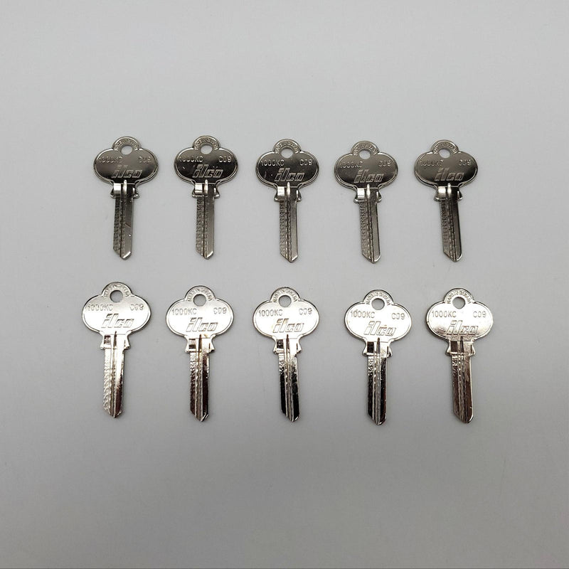 10x Ilco 1000KC Key Blanks For Corbin Nickel Plated Ilco C09 EZ NOS 3