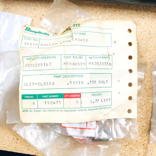 Simplicity 158475 Clip Closed .188ID .188 Bolt OEM NOS Replcd by 2158475SM 2