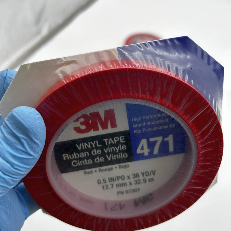 3M 471 Marking Tape Red Vinyl Red 1/2in X 36yds 5.2mil SS PN 07207 Lot of 2 4