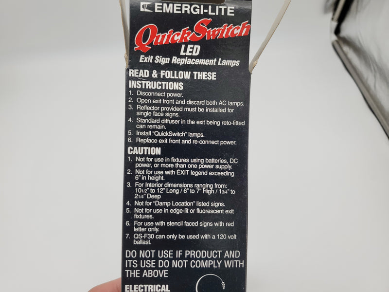 Emergi-Lite QSM-M LED Exit Sign Replacement Lamps Medium Screw Base Pack of 2 6