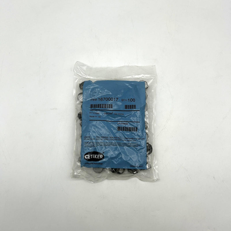 Oetiker 16700017 Stepless Ear Clamp 15.7-706R Stainless Steel Package of 100