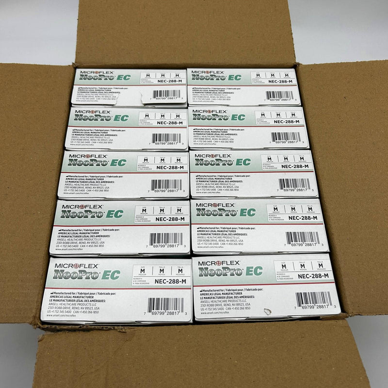 Microflex NEC-288 Disposable Gloves Medium Extended Cuff Neoprene 500pcs/Case