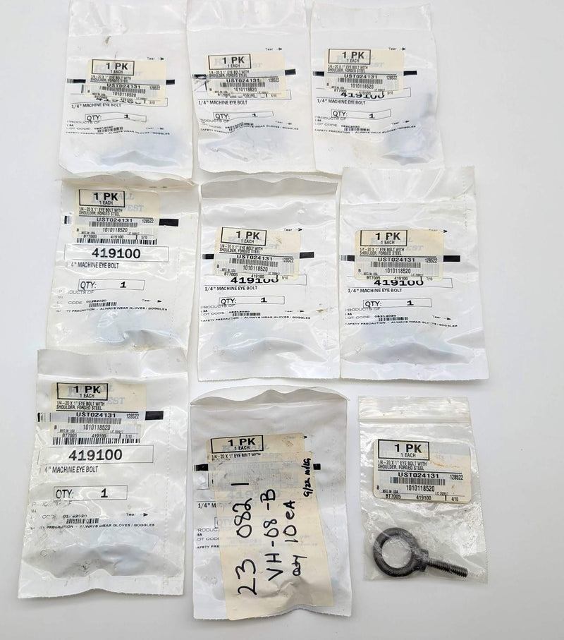 Kimball Midwest 1/4"-20 x 1" Shouldered Machine Eye Bolts 500 lbf Pack of 9 1