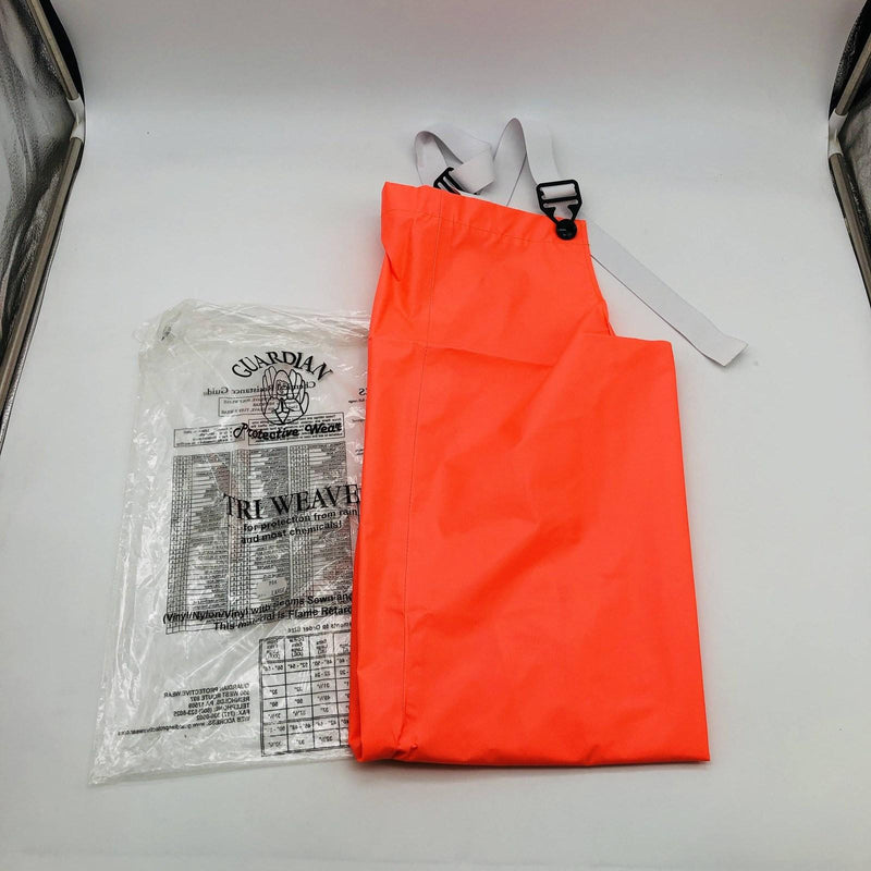 Guardian 706ORL Bib Overalls Size Large Tri-Weave Orange Vinyl Chem/Fire Resist 9