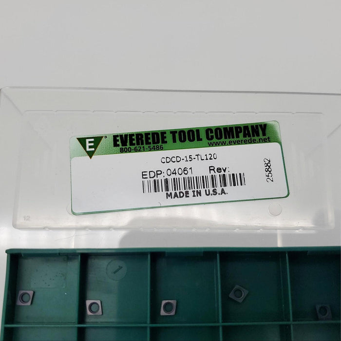 Everede CDCD-15 Carbide Turning Inserts TL120 80-Degree 0.016" Radius 04061 10PK 5