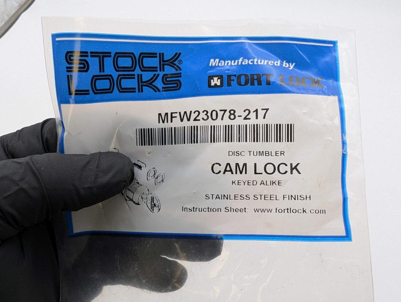 Fort Lock MFW23078 Cam Lock 7/8" Len 3/4" Dia Stainless Steel Keyed Alike 217 5