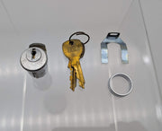 National C8720 Mailbox Lock Satin Chrome for Dura Steel Keyed Diff Key Retaining 1