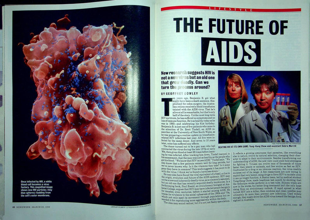 Newsweek Magazine March 22 1993 HIV Aids Epidemic Research Future Cure Found 4