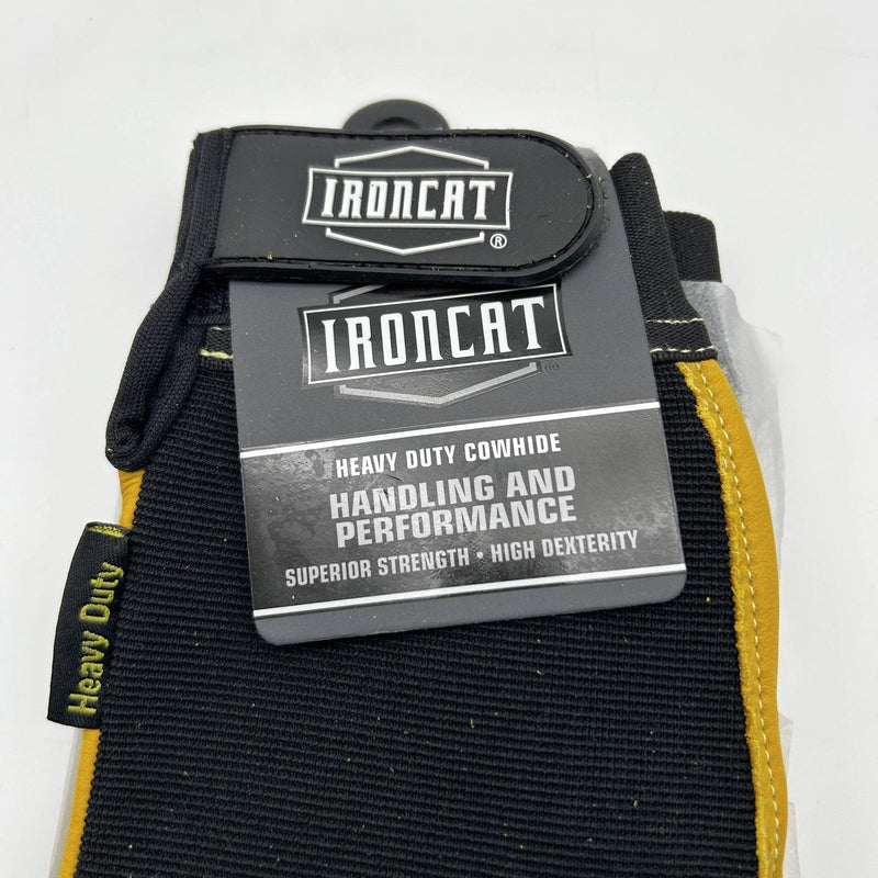 Ironcat 86350 Cowhide Leather Gloves Large Hvy Duty Mechanics Hook Loop 3 Pairs 2